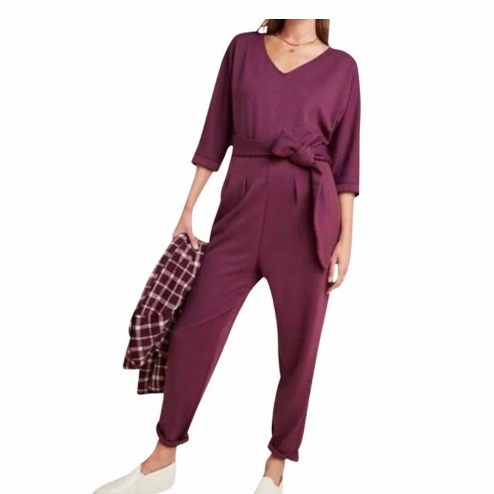 Anthropologie Women Burgundy Romper Size XS